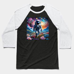 Trippy Astronaut Dreamscape – Cosmic Odyssey 9 Baseball T-Shirt